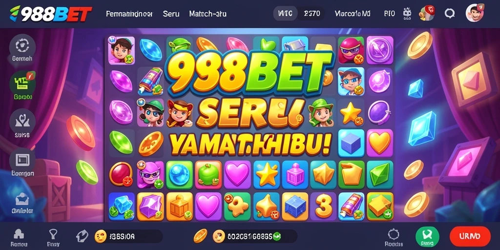Tangkapan layar gameplay seru dari 988BET dengan aksi Match-3 yang mengasyikkan.