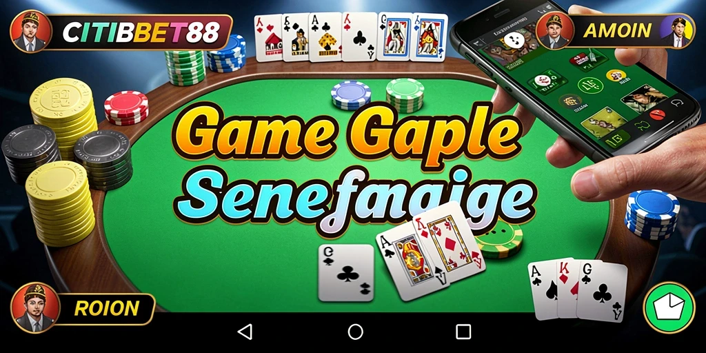 Tampilan gameplay Gaple yang menarik dan seru di CITIBET88.