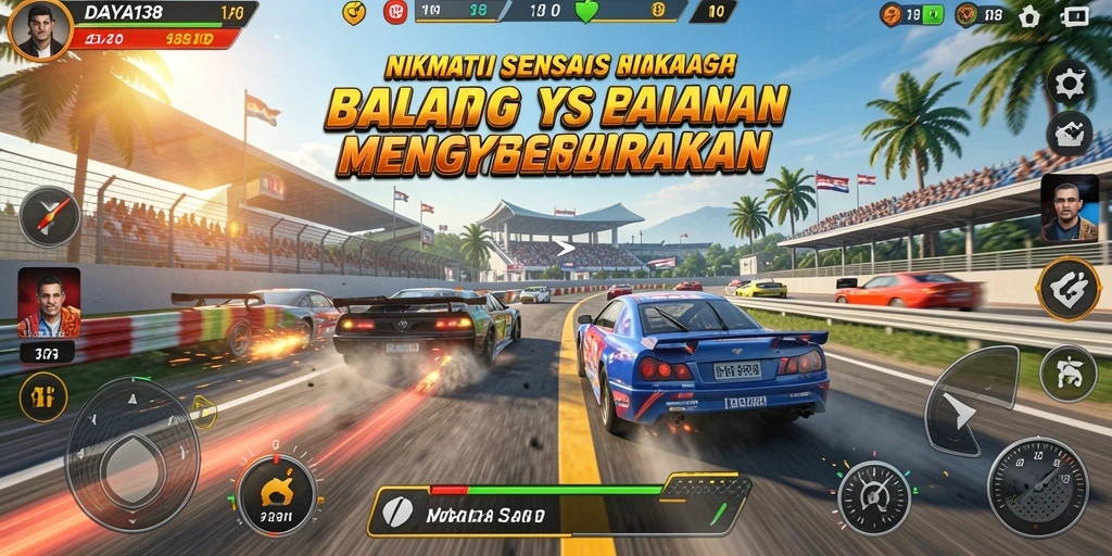 Tampilan gameplay Racing yang mendebarkan dalam DAYA138.