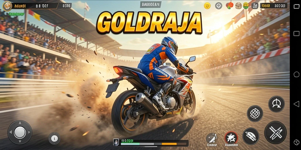 Gameplay menarik dengan balapan motor yang intens.