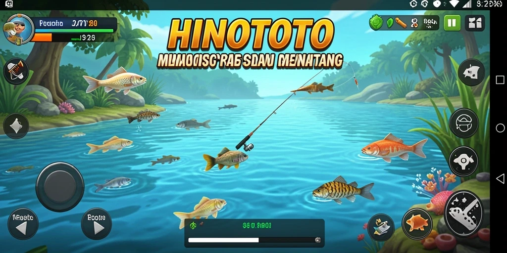 Tampilan gameplay HINOTOTO yang mendebarkan dalam suasana memancing.
