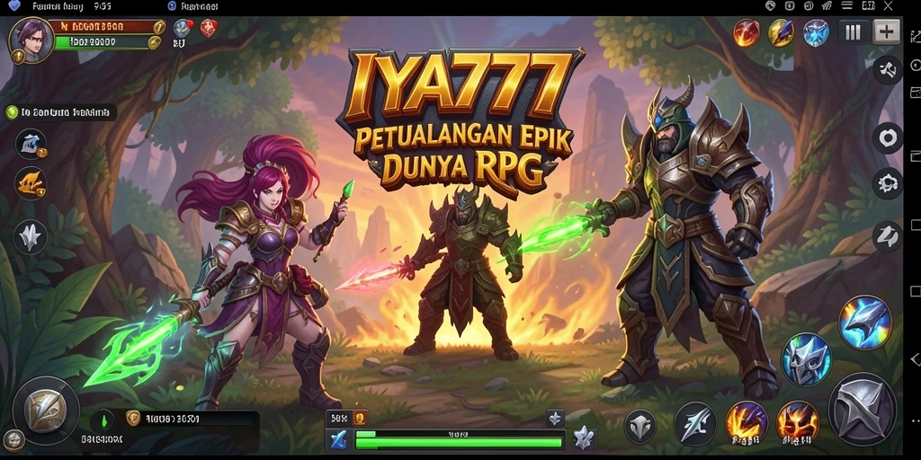 Screenshot utama IYA777 menampilkan aksi bertempur RPG yang mendebarkan.