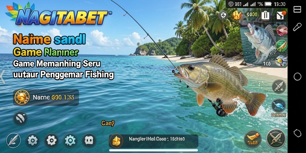Tampilan gameplay memancing yang menawan dan interaktif.