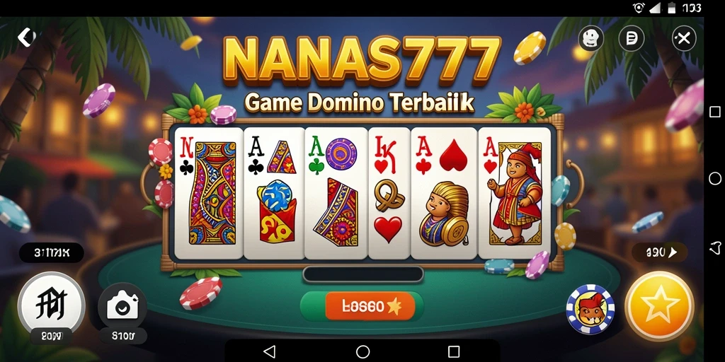 Tampilan gameplay seru dan menarik dari NANAS777 dengan fitur Domino.