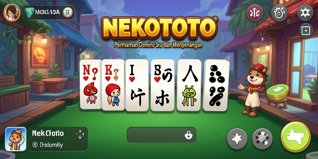Tampilan gameplay seru di NEKOTOTO dengan domino yang menantang.