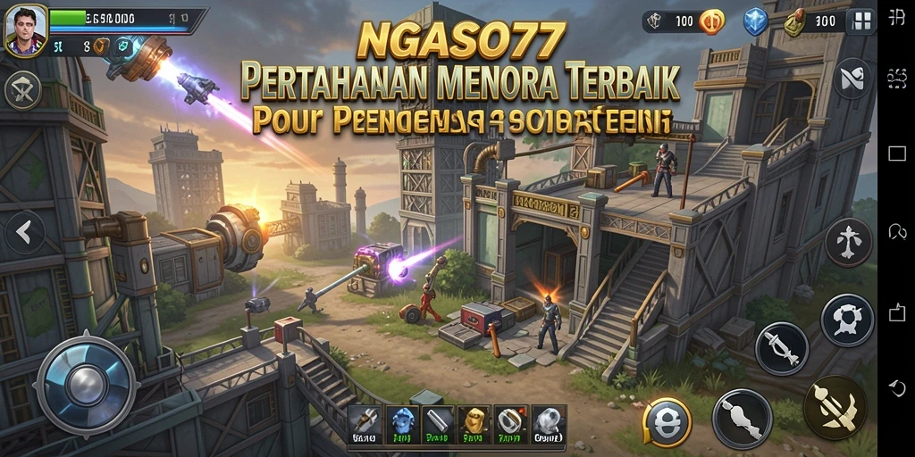 Screenshot gameplay menunjukkan menara yang siap bertahan dari serangan musuh.