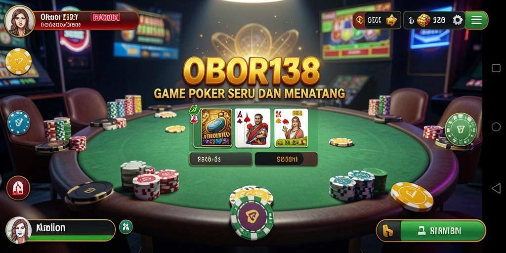 Screenshot gameplay poker yang seru dan menantang di OBOR138.