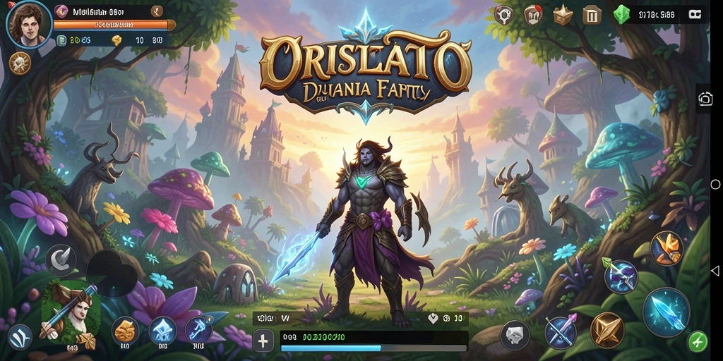 Tangkapan layar utama ORISTOTO menampilkan aksi pertarungan seru dalam dunia RPG.