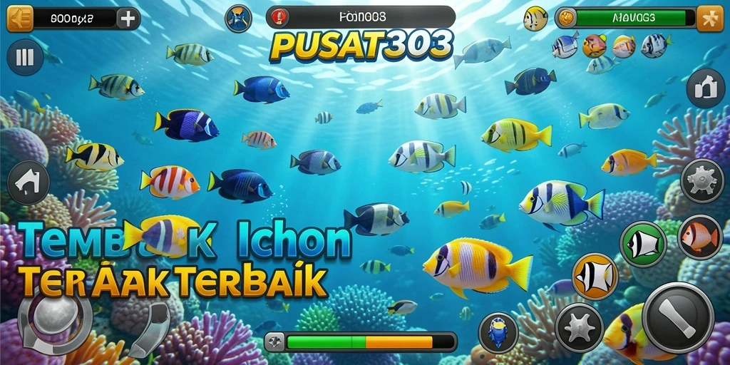Tangkapan layar utama PUSAT303 menampilkan aksi tembak ikan yang mendebarkan.