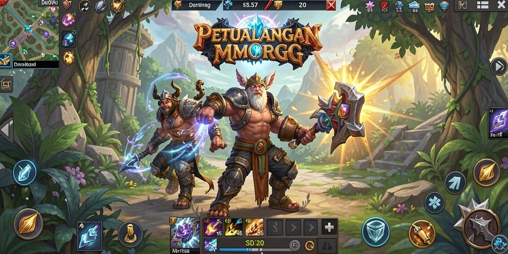 Screenshot utama SD107 menampilkan gameplay menegangkan dalam petualangan MMORPG.