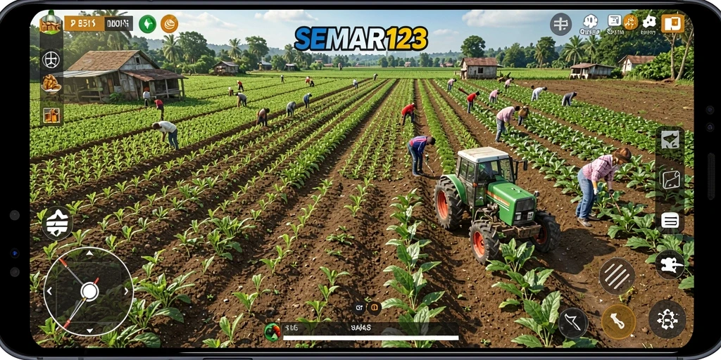 Screenshot SEMAR123 menampilkan gameplay pertanian yang seru dan interaktif.