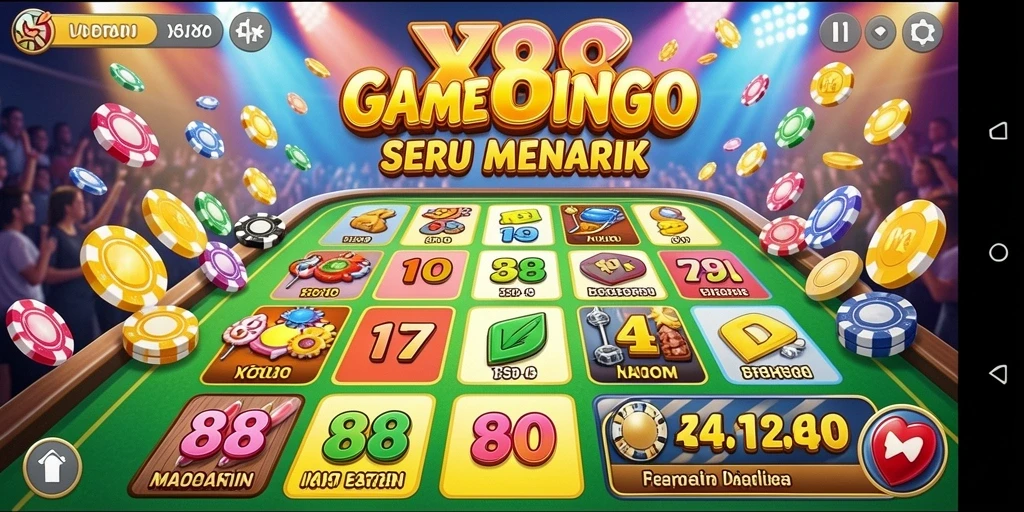 Tangkapan layar gameplay X88 yang menampilkan suasana permainan Bingo.